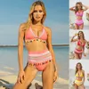 Maillots de bain pour femmes Sexy Bikinis solide Push Up Bikini rembourré soutien-gorge à bretelles taille haute maillot de bain femmes imprimer Biquini grande taille XL