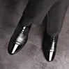 Scarpe Oxford Uomini Spazza di pelle traspirante Scarpe in gomma in gomma Formale Scarpe per matrimoni da ufficio maschio