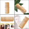 Escovas de cabelo Cuidados Ferramentas de Estilo Produtos Logotipo Personalizável Pentes de Bambu Natural Pente Antiestático Saudável Dente Largo Entrega 7035091