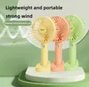 Zomer nieuwe handheld mini elektrische fans opladen USB draagbare cartoon desktop mobiele telefoon standaard fan groothandel