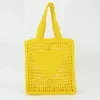 Designer Shopping Bags Hollow Letters Straw Tote Fashion Paper Woven Women Shoulder Bags Summer Beach Handbag Luxury Bag 6 Colors318W