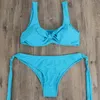 Dames badmode sexy roze bikini 2022 boog knoop badpak vrouwelijke strappy bandeau vrouwen tweedelige set braziliaanse badpak