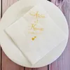 Tovaglioli di carta da tavola personalizzati per sposa e sposo con stampa in oro Tovagliolo di carta con nome inciso unico Forniture per bomboniere personalizzate 220712