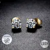 3/4/5/6.5/8mm Bling Round Moissanite Stud Earrings 100% 925 Sterling Silver Earring Studs 18K Gold Plated Find Quality Iced Out Diamond Hip Hop Jewelry Gifts for Men Women