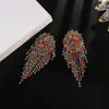 Stud Big Rhinestone Dangle örhängen för kvinnor Fashion Statement Crystal Tassel Earring Large Dingle Earing Evening Jewelry Gift3148418