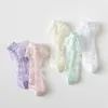 Enfants glace soie bas dentelle chaussettes pur coton couleur unie nouveau-né été bébé fille chaussette courte vêtements 2 3xya E3