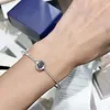 Fashion Designer Classic Bangle Handband Silver Color Blue Diamond Bracelet