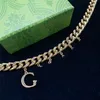 Stijlvolle letter hanger ketting metalen letters kettingarmband hoogwaardige dikke kettingen met geschenkdoos