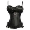 Bustiers Corsets Black Corset Burlesque Vintage Costumes Floral Lace Up Strap 란제리 여성 지나치게 몸 모양 Corsetsbustiers
