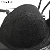 Top Sexy Bra Conjunto de sutiã Push-up Brassiere Bandage preto bordado lingerie as mulheres grossas reunir roupas íntimas conjunto de sutiãs de algodão 220513