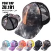 Party Hats Summer Sunhat Women Ponytail Baseball Cap Snapback Adjustable Ponytail Mesh Trucker Hat CCE13926