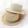 Style dames chapeau raphia soleil large bord plage chapeaux dame doux casquette De paille été Sombreros De Sol pour les femmes Gorro Elob22