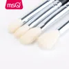 MSQ Professional 15st Makeup Brushes Set Powder Foundation Eyeshadow Make Up Brush Kit Cosmetics Synthetic Hair Pu Leather Case 220623