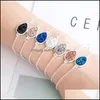 Bracelets de charme joias novos estilos 6 cores redonda gota de ￡gua quadrada drusy druzy link link cadeia resina pedra geom￩trica para mulheres entrega
