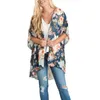 Mujer leopardo gasa playa cubierta estampado floral suelta casual señora manga de murciélago verano cardigan ropa de protección solar