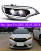 Fari Tutte le luci a LED per Jazz Fit 20 14-20 18 GK5 LED Guida all'assemblaggio del faro dinamico automatico DRL Versione con guida a destra e sinistra Accessori per lenti Bicofal