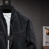 Jackets masculinos de outono de outono masculino jeans stand colar zíper casual slim fit motocicleta preta masculino beisebol cowboy casaco masculino masculino