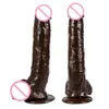 11 "Dildo Realistic Super Soft com base de ventosa para brincar com as mãos livremente mulheres vaginais g-spot e anal