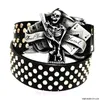 Мода Женский ремень панк -рок -ремень череп с полным заклепы