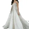 Magnifique Une Ligne Robe De Mariée Sexy Chérie Cou Robe De Noiva Princesa Perles Dentelle Fleurs Robes De Mariée