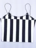 Women's Tanks & Camis E-girl Letter Embroidery Women Sexy Crop Top 2022 Summer Sleeveless Skinny Camisole Y2K Black White Stripe Vests TeeWo