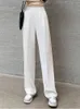 Casual High Waist Loose Wide Leg Pants for Women Spring Autumn Female Floor-Length White Suits Pants Ladies Long Trousers 220815