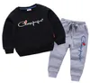 spring Autumn kids Girls Clothes Sets baby 2pcs Winter Children's Pullover pants For Boys Cotton Tops With Hooded Suits