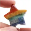 Arts And Crafts Arts Gifts Home Garden 30Mm Rainbow 7 Chakra Stone Carving Star Shape Crystal Healing Meditation Decoratio Dhcox