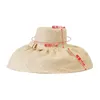 Szerokie brzegowe czapki retro hepburn w stylu raffia bow Big top hat lady Catwalk Modna impreza słoma hatwide9536892