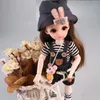 Zhaogogo 30 cm blå ögon bjd docka 18 rörlig fogad diy bjd dockor prinsessor leksaker bjd rund ansikte långt hår diy leksak gåva för flickor 220707