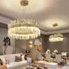 Lampade a sospensione Fss Modern Crystal Chrome Gold Round Rectangle Lampadario Illuminazione per soggiorno Camera da letto Cucina Isola Lustre LED LampPenda