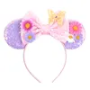 Weihnachten Schmetterling Blume Kopfschmuck Dekoration Haarband Pailletten Schleife Stirnband Haarschmuck Kinder Mädchen Geschenk Hairhoop 9 6zz H1