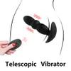 Massaggiatore prostatico telescopico Vibratore anale Giocattoli sexy wireless per uomini Masturbatori maschili Dispositivi di allungamento per prodotti per adulti