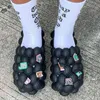 Slipper New Bubble Slides with Charms Beach Men Men Women Sandals 2022 Summer House Shoes Platform slippers size35 48 0729