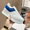 Designer Kvinnor Kilyttersula Kalvskinn Plattformsskor Gummi Sneakers Mode Casual Skoblock Fluorescerande Vita Sneakers Klack 50 mm