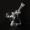 Bongs Dab Rig Recycler Water Pipes Bubbler Percolater Bongs Smoking Pipe with 14mm Male Clear glass bowl 8 inch Transparent Thick Pyrex Hookah Shisha Whole Set