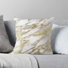 Kuddefodral PillowsLip Chic Elegant White and Gold Marble Pattern Throw 100% Cotton Decor Home Cushion Cover 45 45cmpillow