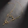 Ohrringe Halskette Doppelt Für Mädchen Ohrring Set Mit Perlen Brasilianischer Vergoldeter Schmuck Frauen SchmuckOhrringe