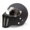 Casque de moto casque avec masque en fibre de verre et visière noir rétro vintage clair plein visage grand vision shellmotorcycle