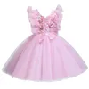 Девушка платья цветочные винтажные вышивающие детские девочки платье 2022 летняя вечеринка элегантная ношение принцесса дети vestidogirl's