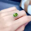Bröllopsringar mode vintage peridot rose guld ring kvinnor zirkon naturlig olivgrön ädelsten lyx fina smycken gåvor