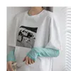 Sexy Frauen T-Shirt Durchsichtige Transparente Mesh Tops Langarm Damen T-shirt Rosa Grün Top Basic Für