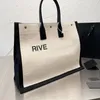 Borse da donna Tote Shopping Bag Dare Gauche Tasca di grande capacità Lettera di moda Manico in pelle Borsa da spiaggia in tela Cestino di verdure