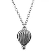 Hot Air Fire Balloon Necklace Gothic Men Trendy Version Vintage Silver Alloy Choker Pendant Street Punk Hip Hop Gift Bijoux Accessories