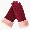 Five Fingers Gloves Women Men Winter Thermal Warm Soft Sheepskin Touchscreen Mitten