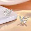 925 lettere in argento sterling Wincings Fashion Shining Crystal Cz Zircone Diamond Designer Orecchi Orecchi Ore Oregri Ore Orello Gioielli per donne Regalo
