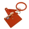 Luipaardafdruk PU Leather Tassel hanger Bracelet Party Favor Ladies Lederen Keychain Wallet Card -pakket Visitekaarthouder