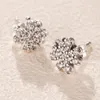 Новая сверкающая серьга клевер -шпильки 925 серебряное серебряное серебро CZ Diamond Pave Wedding Wedding Gfit с оригинальной коробкой для серьги Pandora