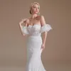 Abiti da sposa a sirena in pizzo con spalle scoperte Tulle Applique in pizzo con perline Sweep Train Abiti da sposa Abiti da sposa CPS1996