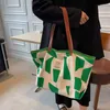 Mode toile Shopper sac femmes 2022 Simple grande capacité sac à bandoulière femme Harajuku treillis fourre-tout sac à main décontracté CX220402